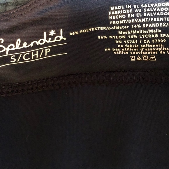 Splendid Studio Navy Ruched Racerback Sports Bra Sz. S Cut Out Back Yoga Sport - Picture 6 of 6